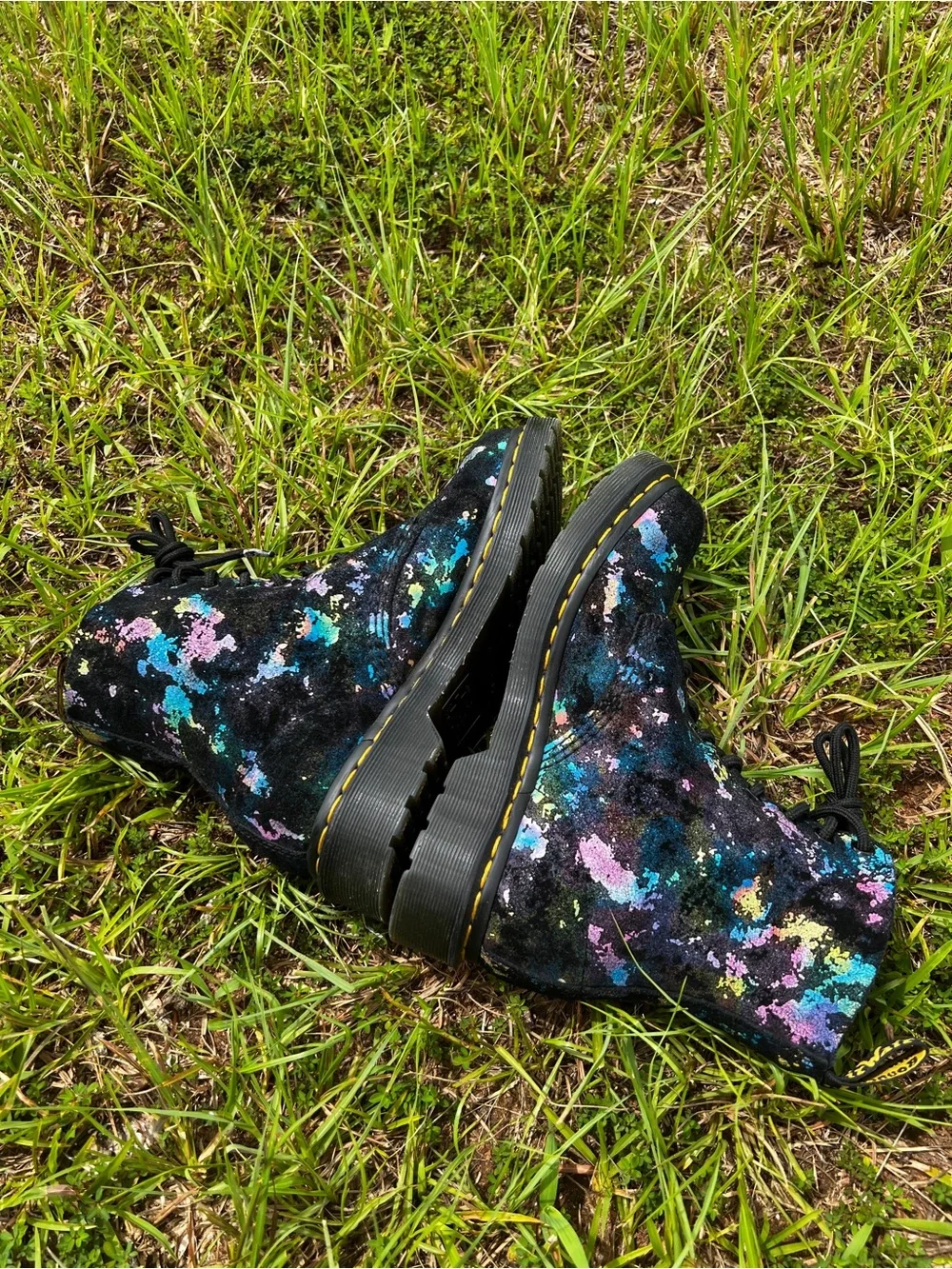 RARE Dr. Martens size 4.5 Youth 1460 Pascal Tutti Fruiti Speckled Boots